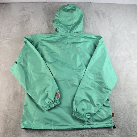 DUTCH BROS Mint Green 1/4 Hoodie Windbreaker Packable Retro Sz XS UNISEX - Picture 2 of 10